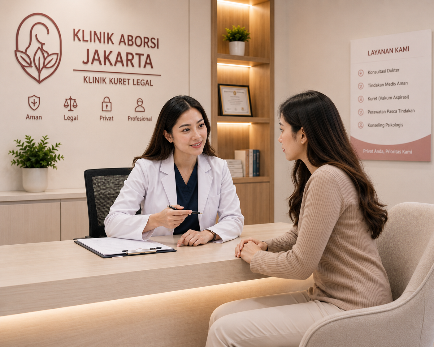 Konsultasi medis di klinik profesional